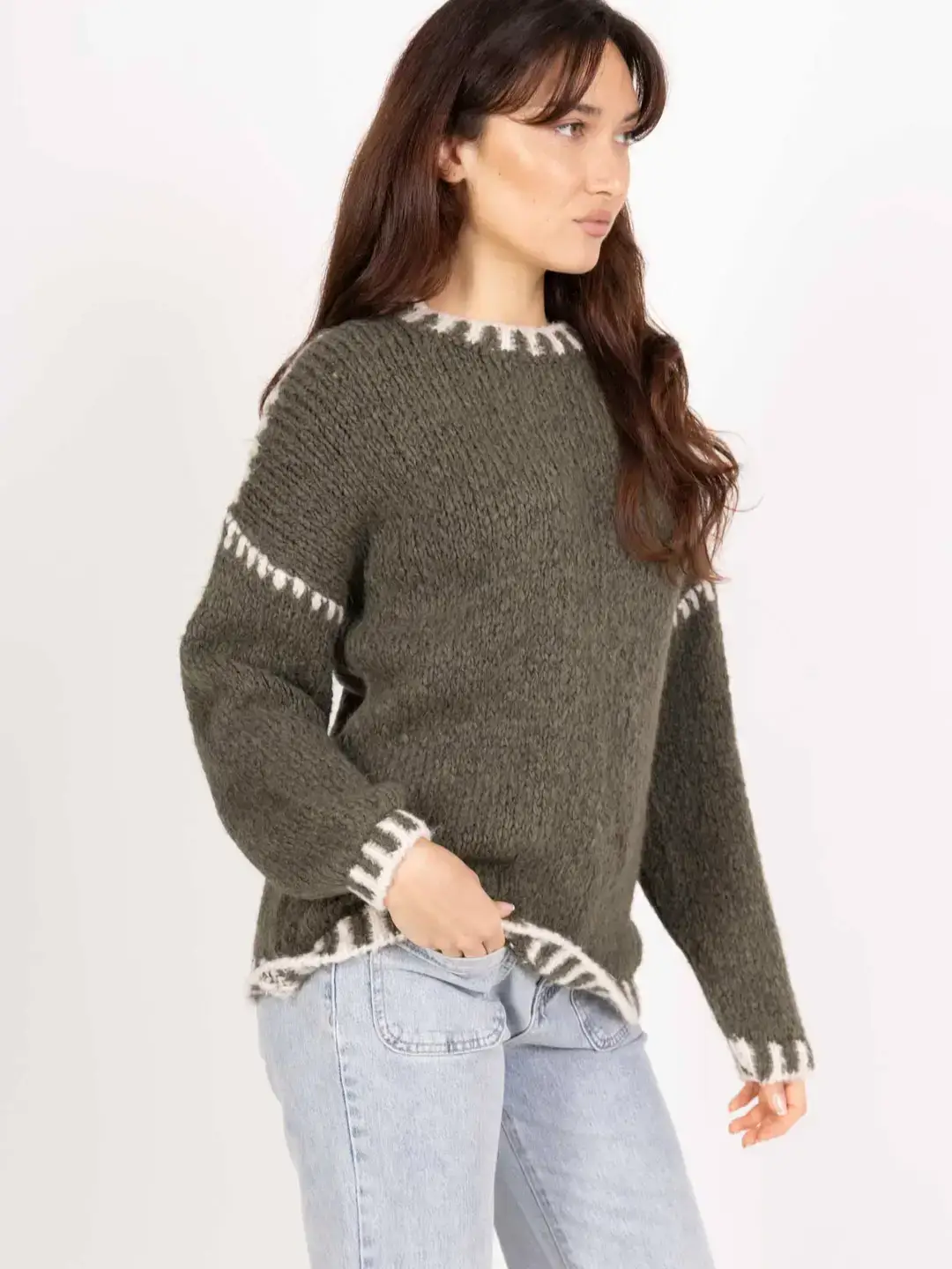 Pépouz' Paris - Wholesale Knit Sweater - Women's - Soft two-tone knit sweater PP25166