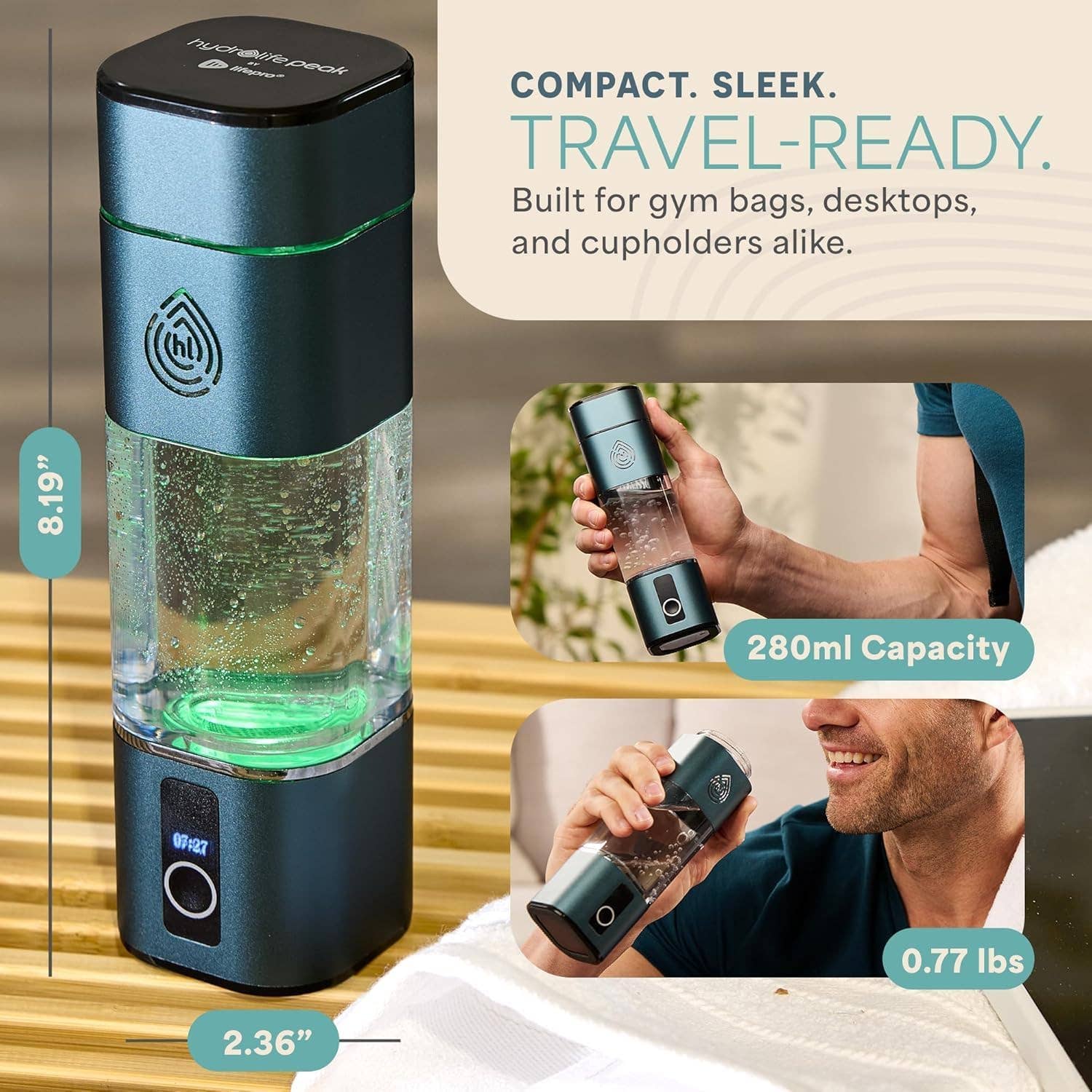 LifePro - Wholesale Water Bottle - Lifepro HydroLife Peak 280ml Hydrogen Water Bottle Generator6