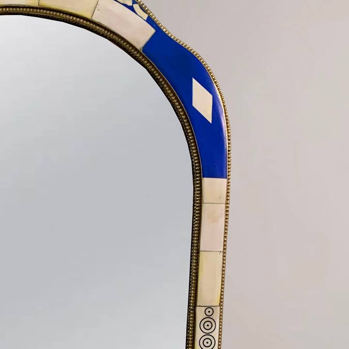 Palmeraies - Wholesale Muurspiegel - Marokkaanse spiegel met blauw frame - handgemaakte unieke spiegel met beeninleg4