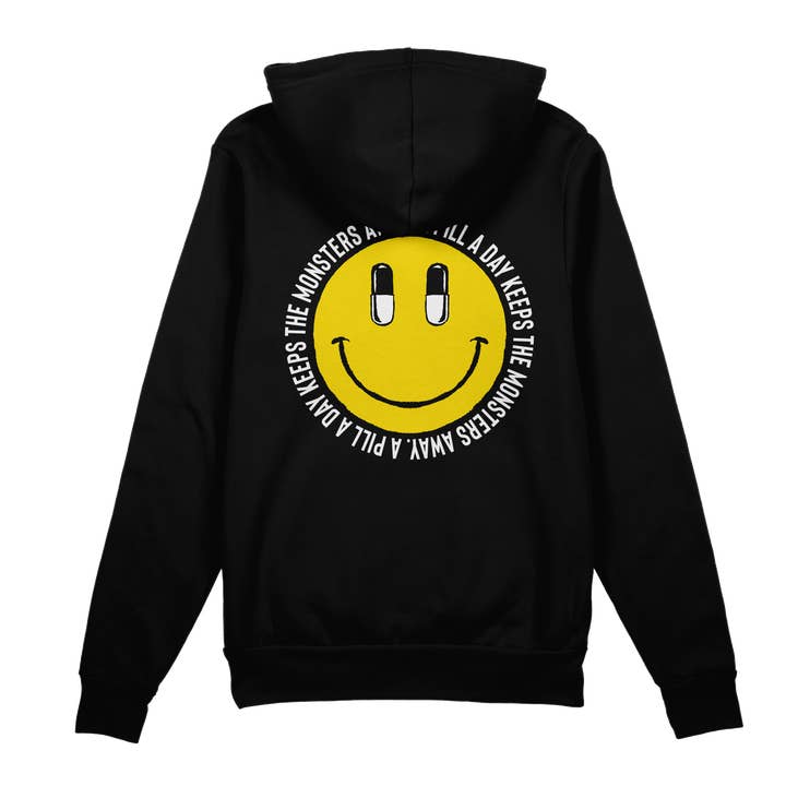Happy Pills Zip Up Hoodie Black for wholesale by Any Means Necessary