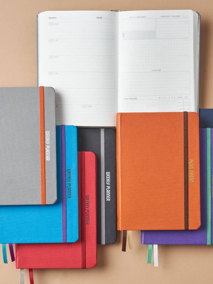 8.25 x 5.70in - A5 Hard Bound undated weekly planner - Lined for wholesale by Doodle