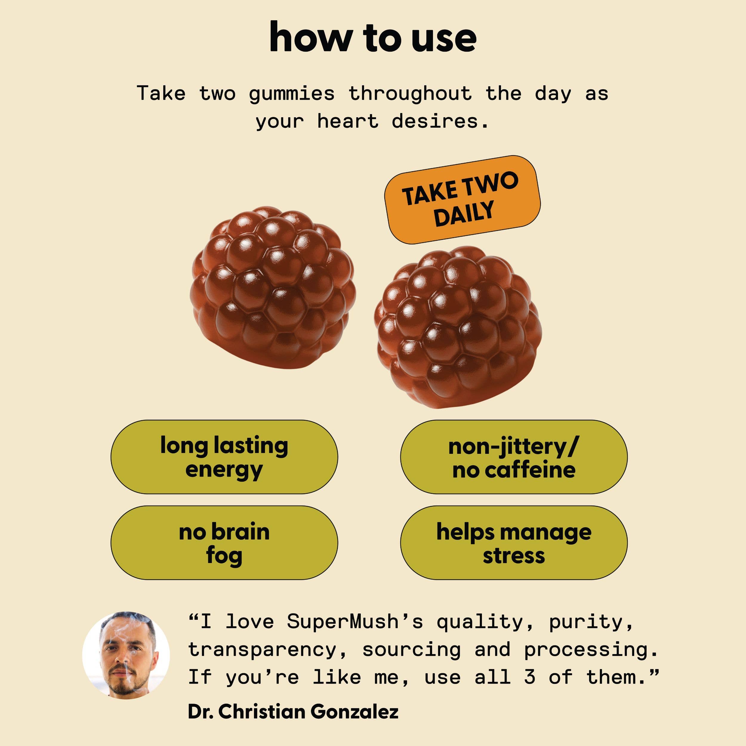 SuperMush - Wholesale Oral Supplement/Vitamin - Daily Energy Gummies5