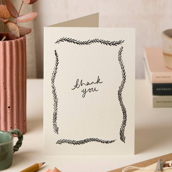 HP Thank You Card Fir Border for wholesale by Katie Leamon