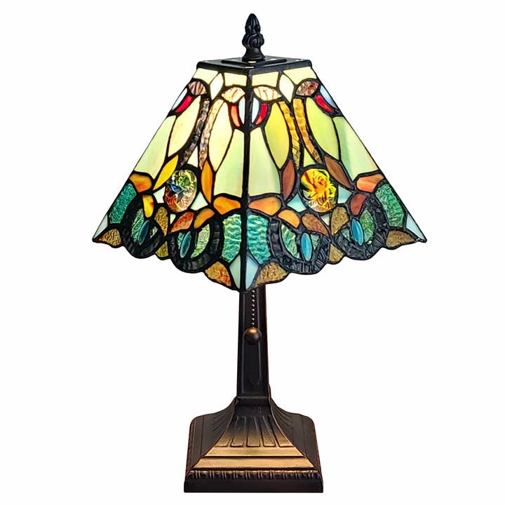 HomeRoots - Wholesale Accent/Desk Lamp - 15" Tiffany Style Vintage Abstract Teal Table Lamp