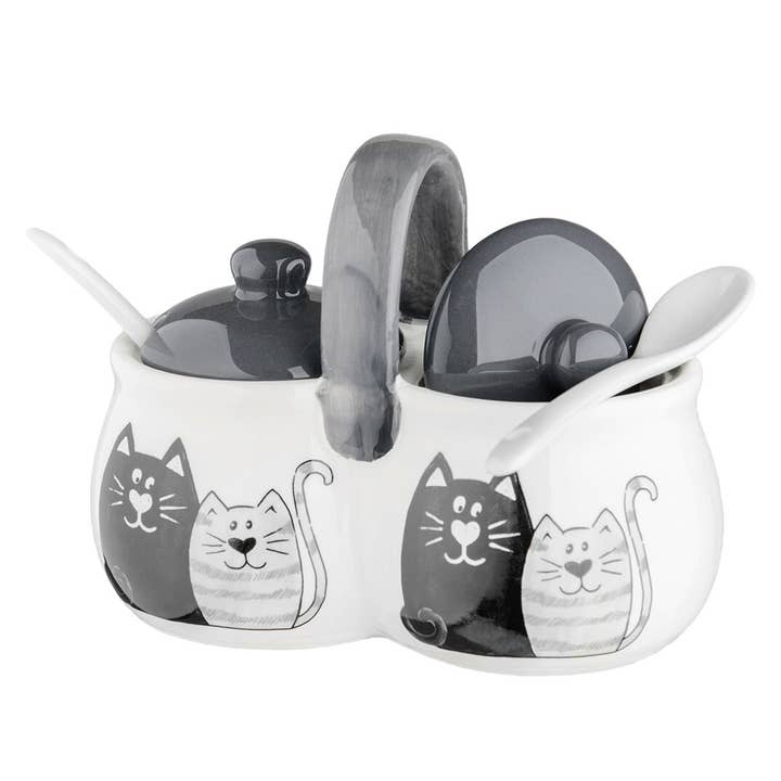 Kittens Ceramic Seasoning Jar with Spoons Set of 2 for wholesale by STP