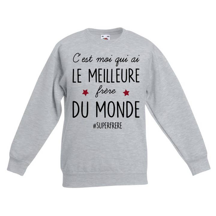 Sweatshirt bedrukt IK HEB DE BESTE BROER VAN DE voor wholesale door red white