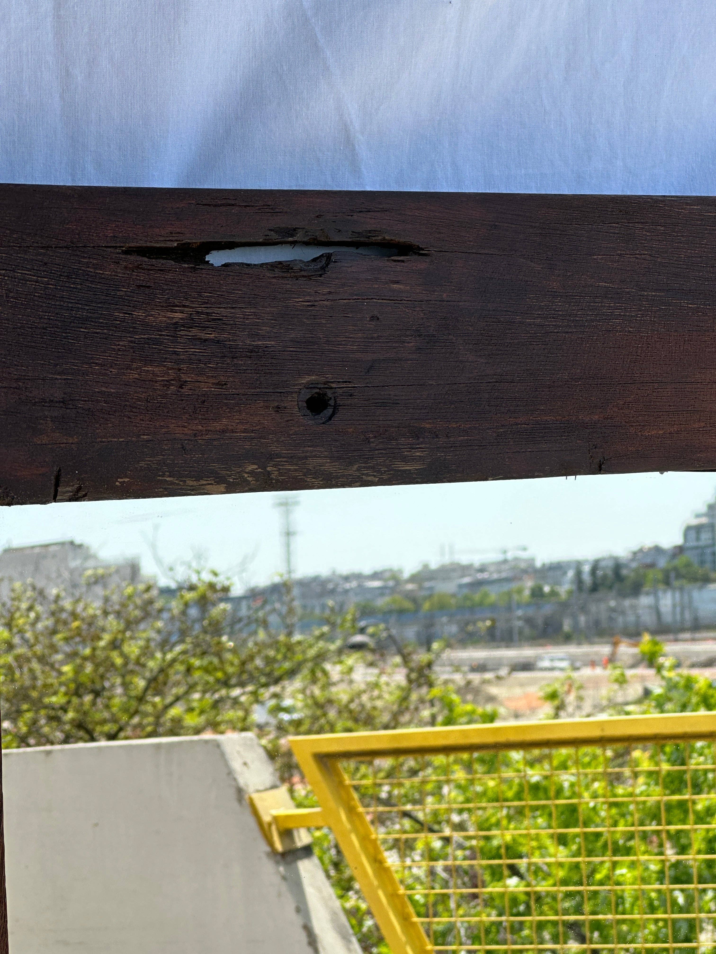 Office Objets - Wholesale Wall Mirror - Mirror with exotic brutalist old iron wood frame H:139cm17