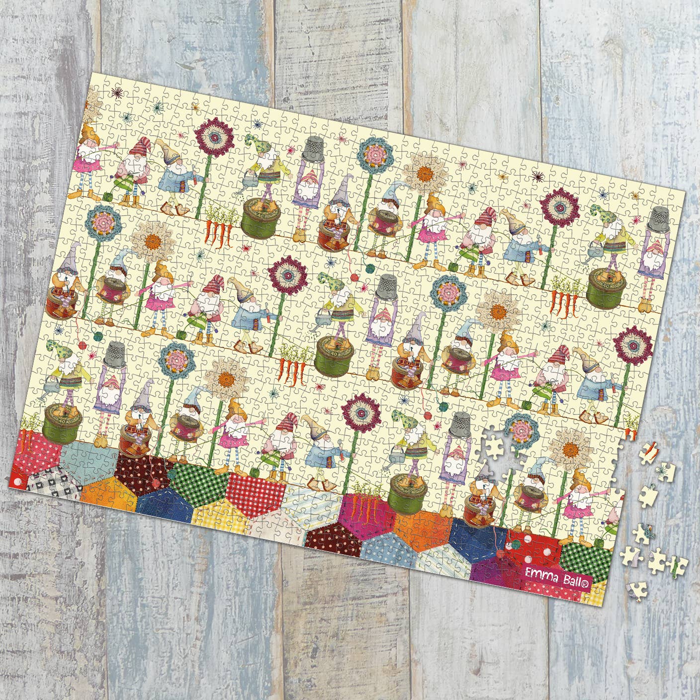 Emma Ball Ltd - Wholesale Puzzle - Adult - Crafting Gnomes 1000 Piece Boxed Jigsaw1