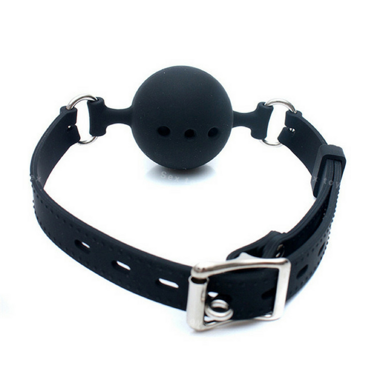 Plesur Body Products - Wholesale Sex Toy - Breathable Ball Gag - Black Silicone - Size Small6