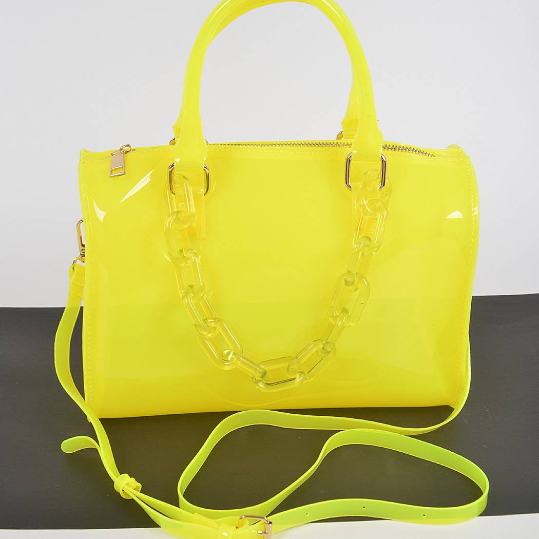 3AM BY H&D ACCESSORIES - Wholesale Top Handle Bag - Women's - Transparent Duffle Bag W/Acrylic Chain9