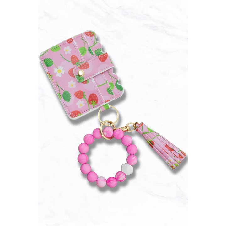 Suzie Q USA - Wholesale Card Holder - Women's - Fruit Print Card Holder Wallet Keychain