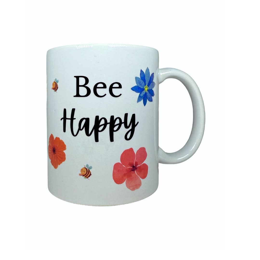 Sister Bees LLC - Wholesale Coffee Mug - Bee Happy Watercolor Mug