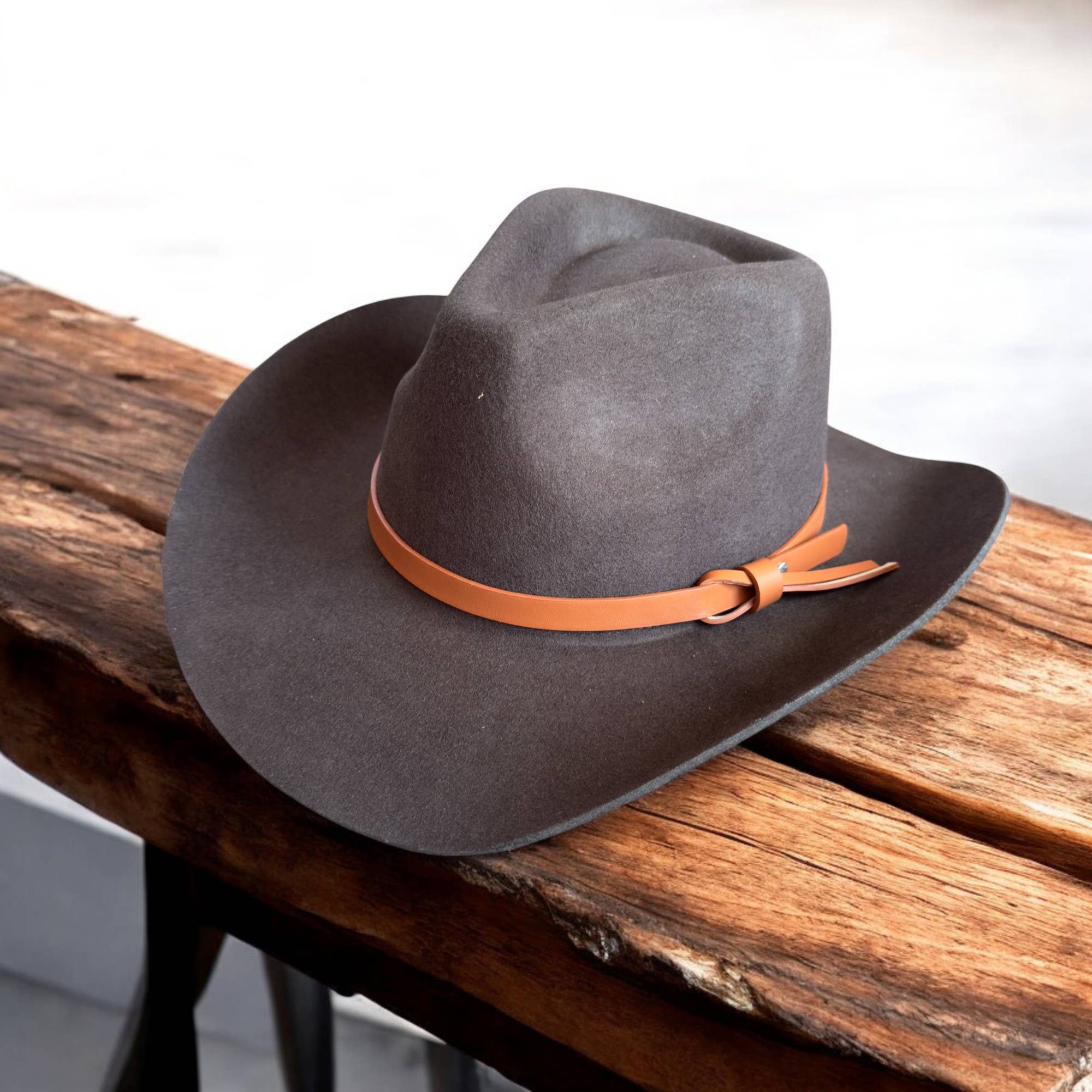 Bella Betty - Vente Chapeau de cowboy – femme - Chapeau de cowboy en laine australienne de qualité supérieure avec bande en cuir3
