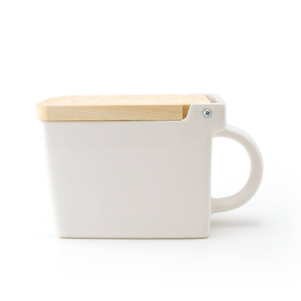 ZERO JAPAN USA - Wholesale Salt & Pepper Shaker Set - Bee House Ceramic Salt Box With Wooden Lid - White1