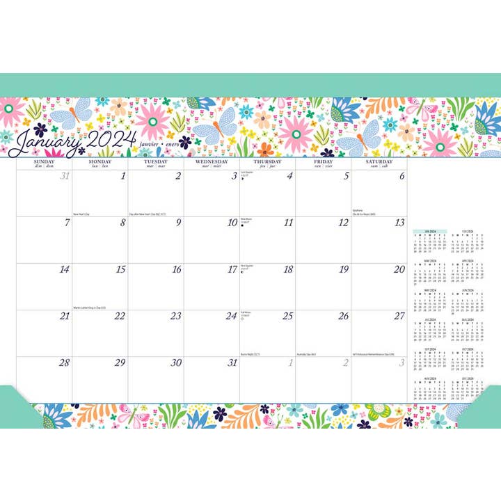 Spring Awakening 2024 Months Desk Pad Calendar for wholesale by Brown Trout