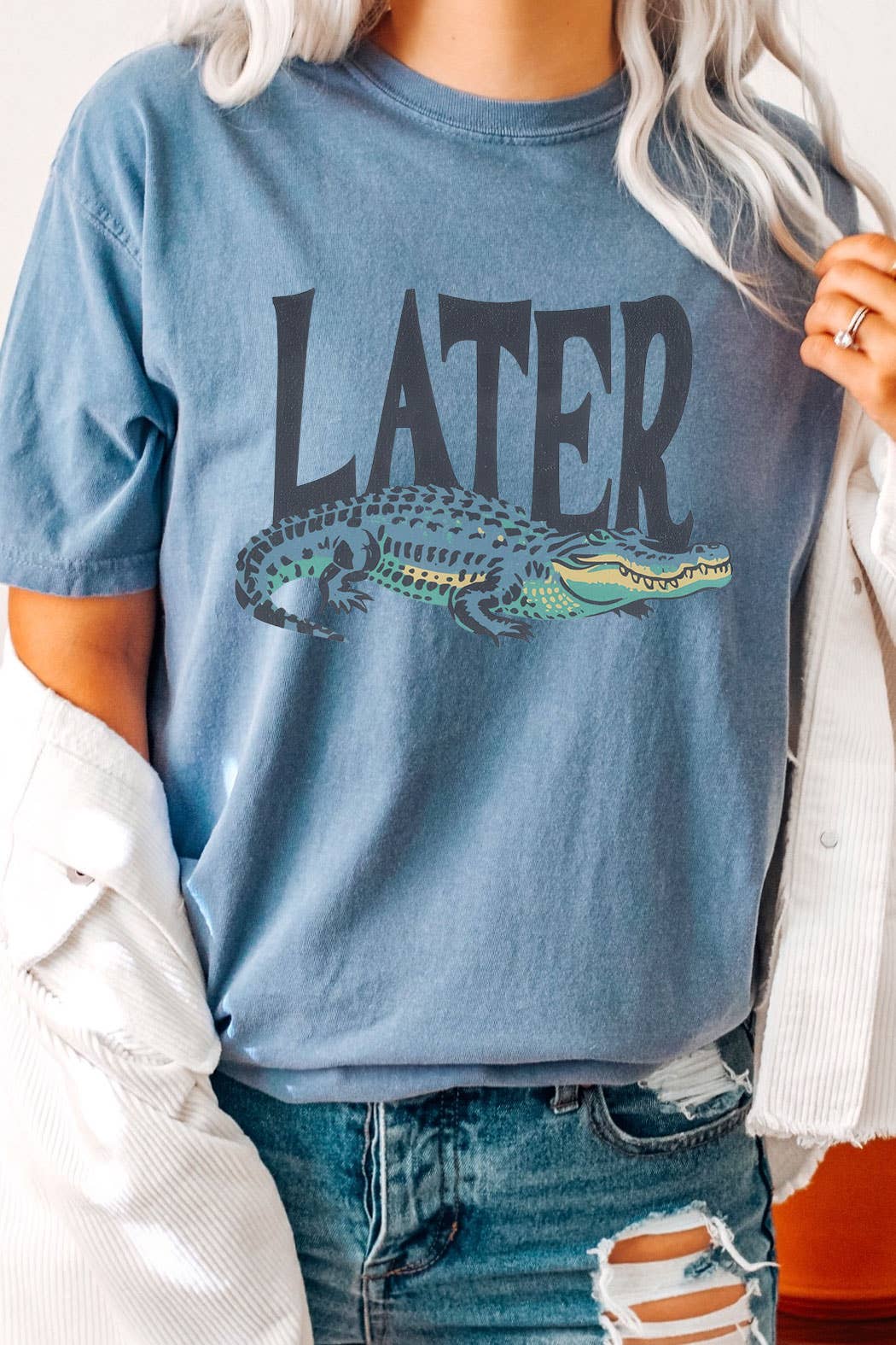 Kissed Apparel - Wholesale Screen Printed T-Shirt - Women's - Later Gator Comfort Colors Tee0