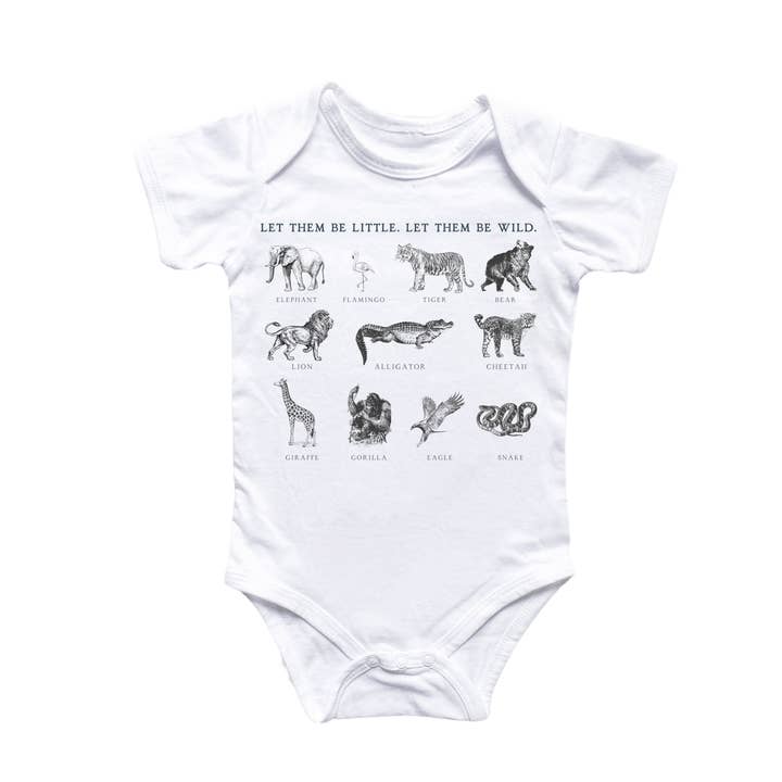 Wild Zoo - Baby Boy Girl Clothes Infant Bodysuit Funny Cute Newborn for wholesale by North Fork Forager LLC