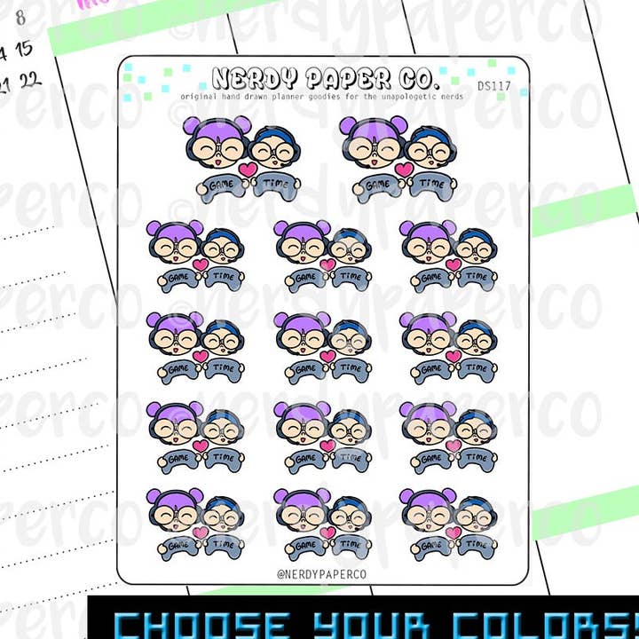 MOMMY + ME (BOY) GAME TIME - Hand Drawn Planner Stickers - Deco - DS117 for wholesale by NERDY PAPER CO.