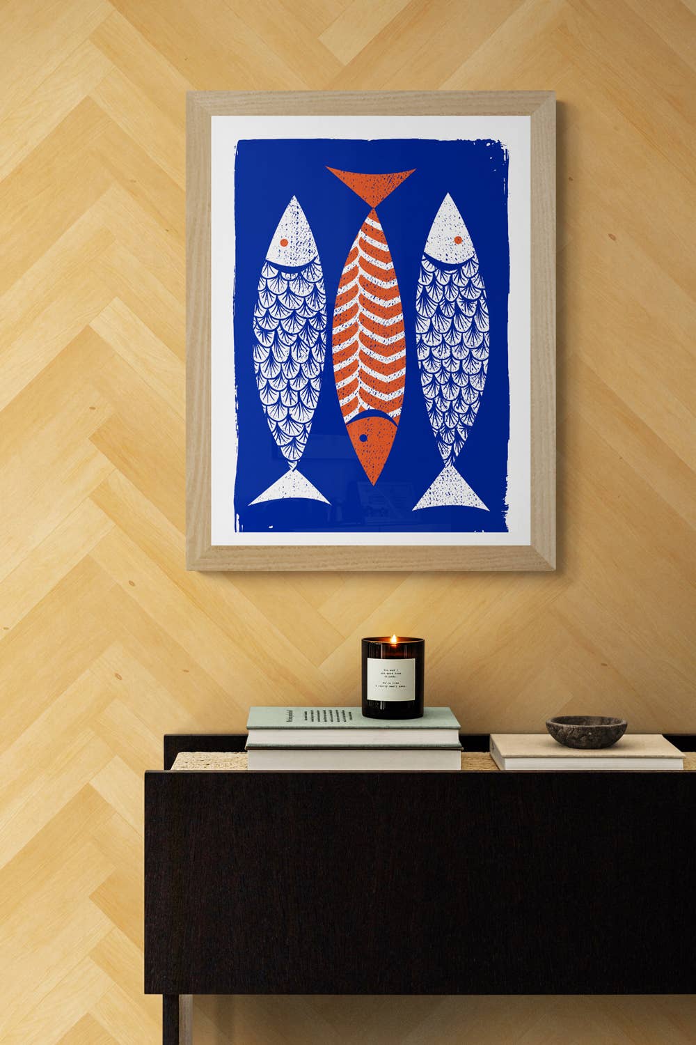 strawberryluna - Wholesale Art Print - Modern Art Screenprint Scandinavian Style  - 3 Fish Art2