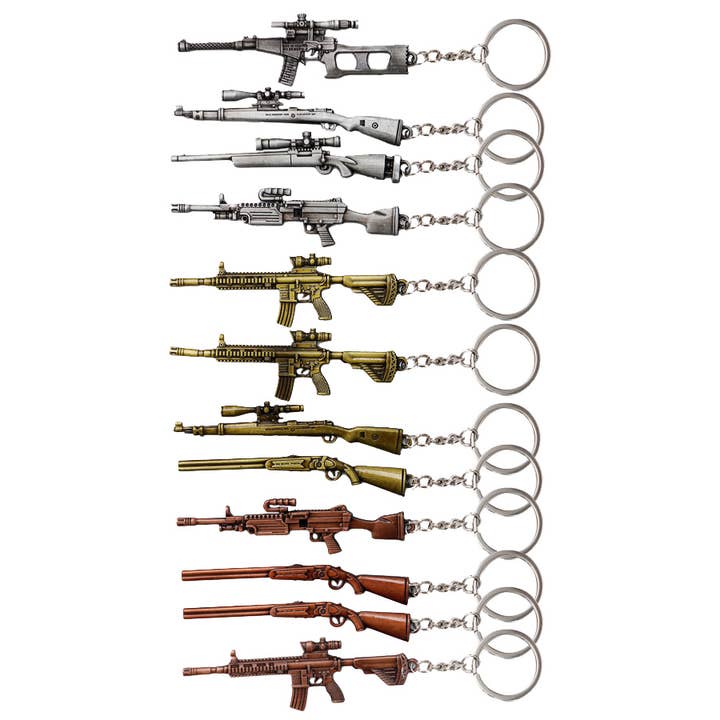 Cap Zone - Wholesale Keychain - Unisex - Combat Battle Rifle Gun Alloy Key Chain