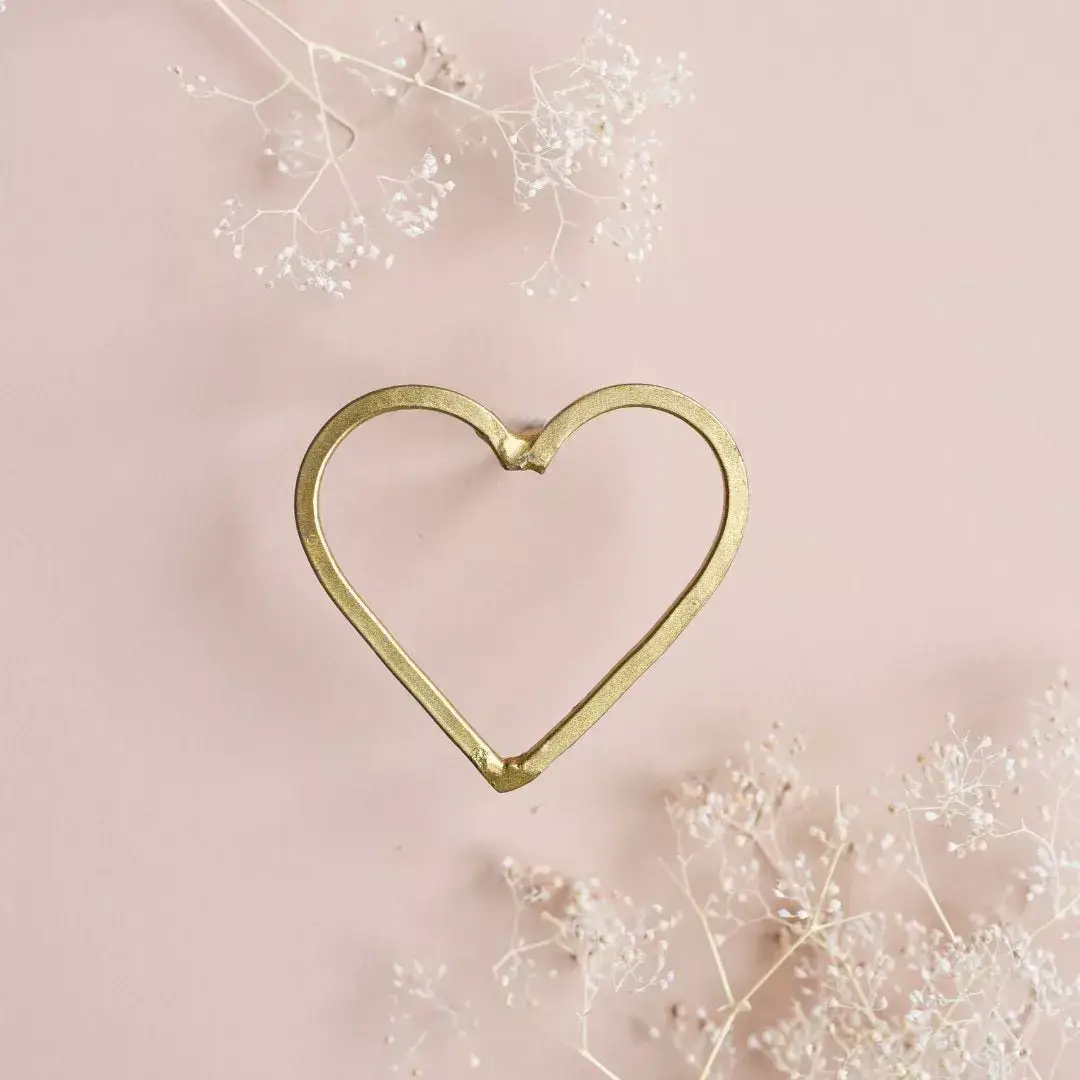 High crafty – Gancho de parede por atacado – Gancho de Parede em Latão Dourado em Forma de Coração – Cabide de Parede Marroquino Feito à Mão0