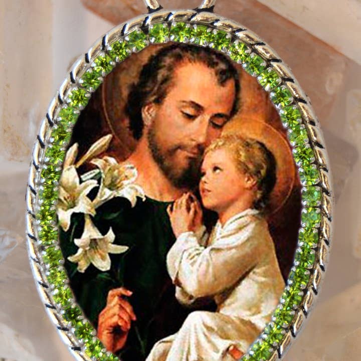 MariaSantissimaShop - Wholesale Pendant/charm necklace - St. Joseph Handmade Necklace Catholic Christian Religious Jewelry Medal Pendant São José1