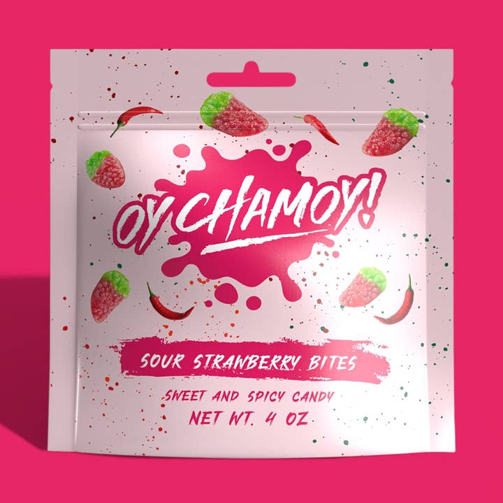 Oy Chamoy! Sour Strawberry Bites 4oz. for wholesale by Fizz and Sweets Wholesale