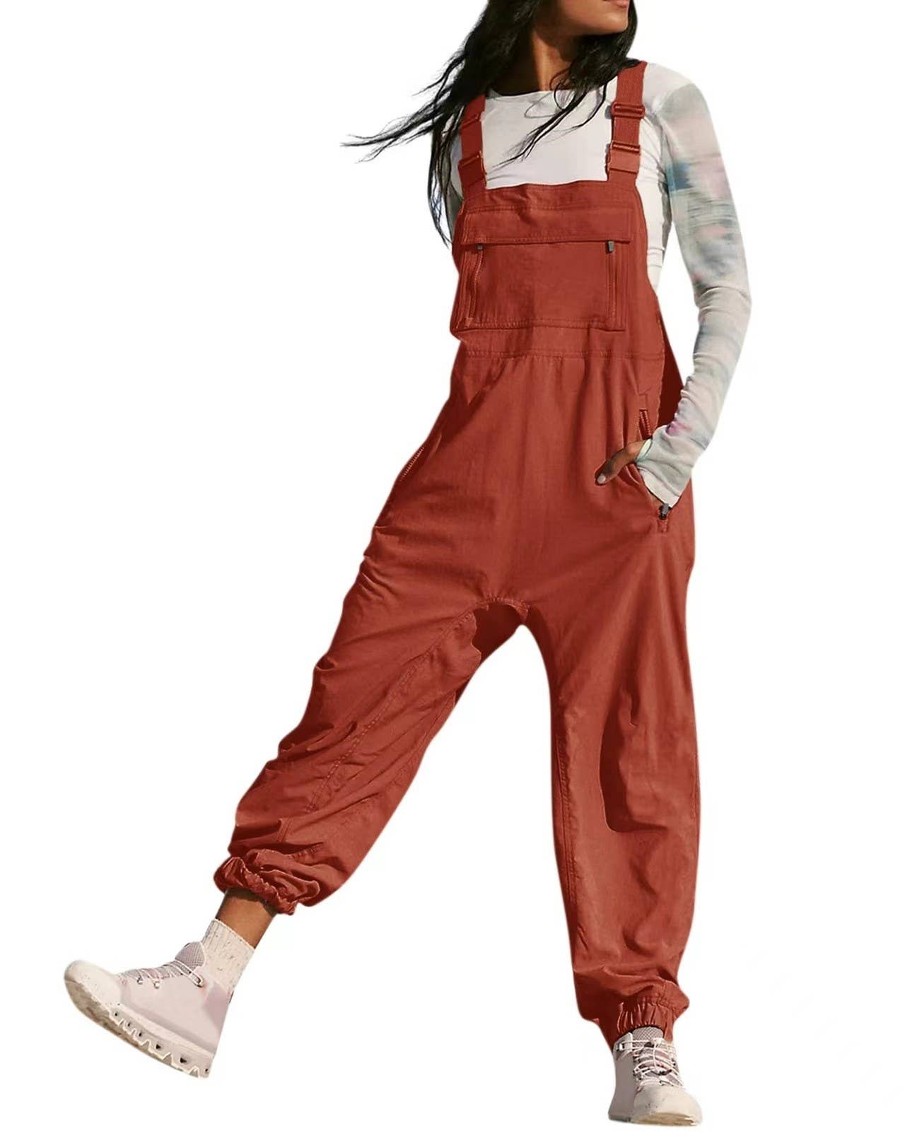 HIDDENBRAND - Wholesale Jumpsuit - Women's - Cargo Bib Chic Casual Legging Jumpsuit2