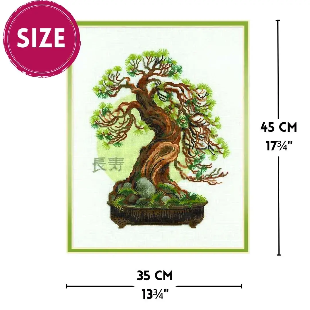 RIOLIS - Wholesale Embroidery/Cross Stitch Supplies - Cross Stitch Kit Riolis 1037 Bonsai Matsu Longevity Wish1