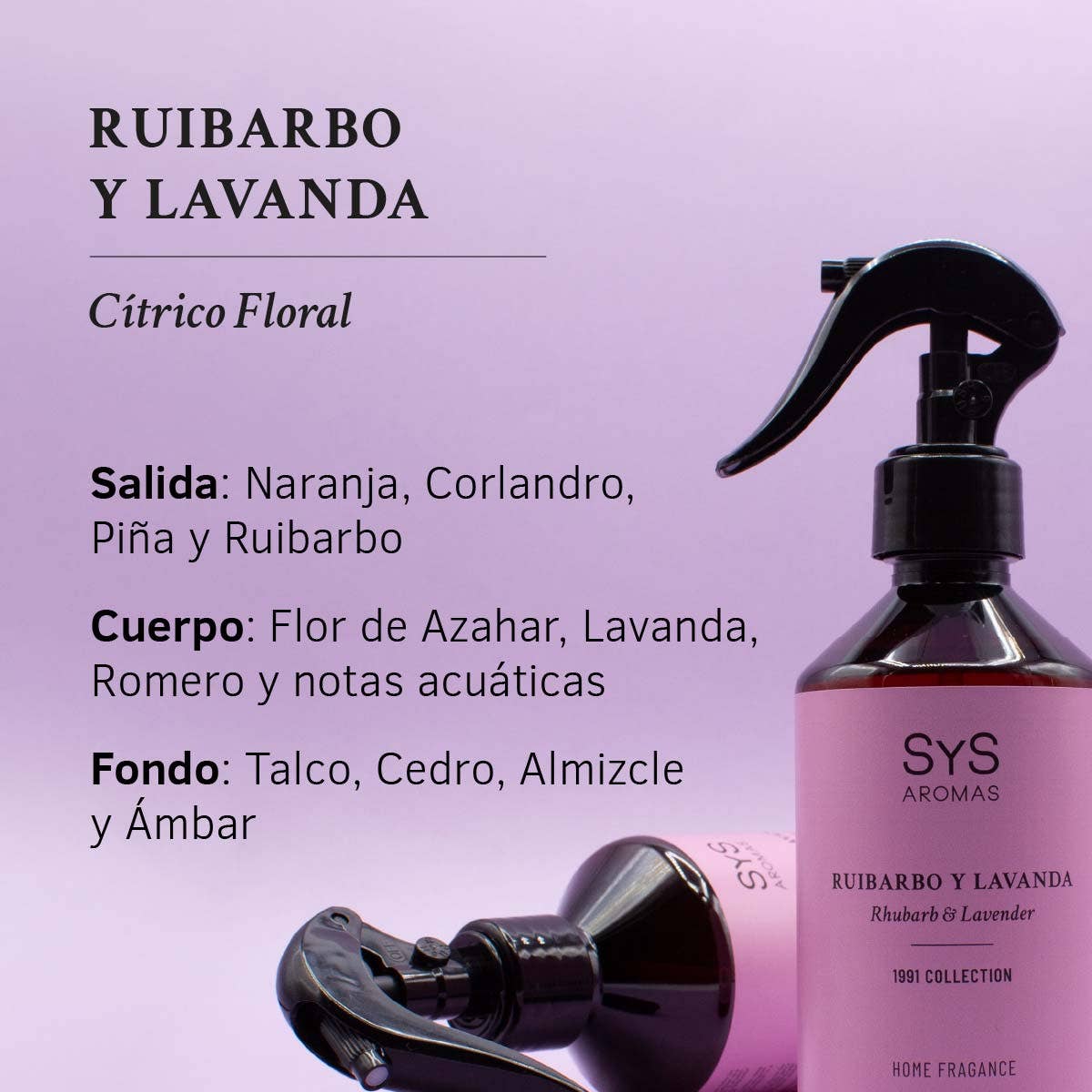 Laboratorio SYS – Engroshandel Duftspray – Rabarber- og lavendelspray luftfrisker 300 ml 19912