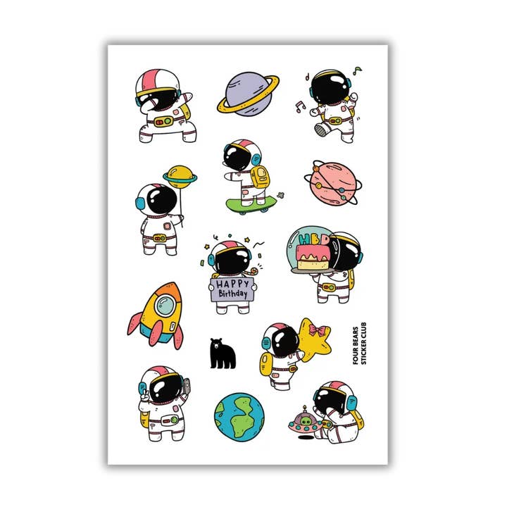 Birthday Blast Off pour la vente par Four Bears Sticker Club