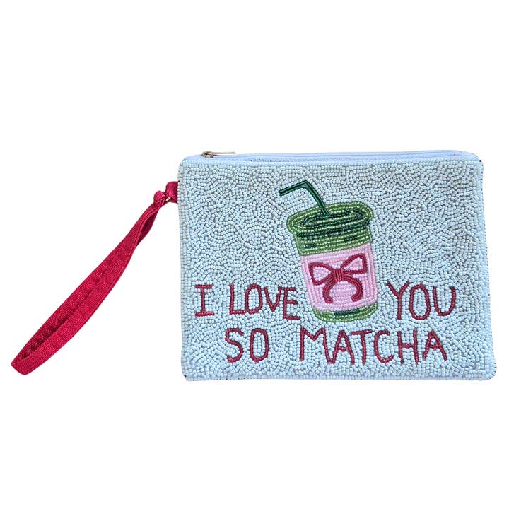 Beaded Pouch Matcha SKBG3032 for wholesale by ZODA