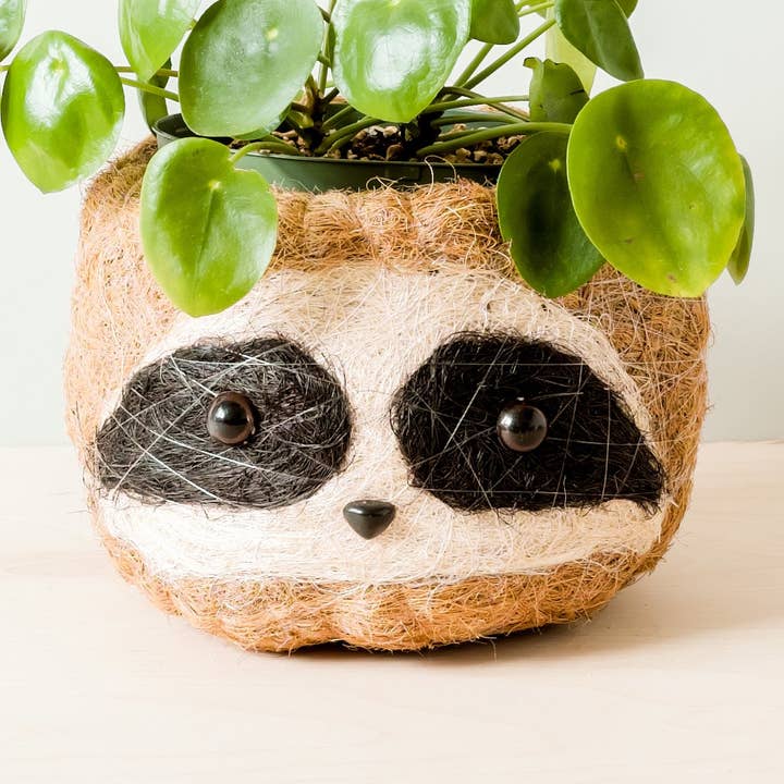 Large three-tone Sloth - Coco Coir Pots (6 inch) | LIKHÂ for wholesale by LIKHÂ