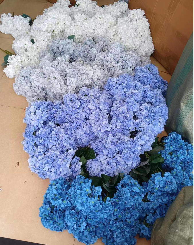 Sweet Home Deco - Venta al por mayor Flores artificiales - Arbusto artificial de hortensia de seda supersuave de 18 pulgadas 8