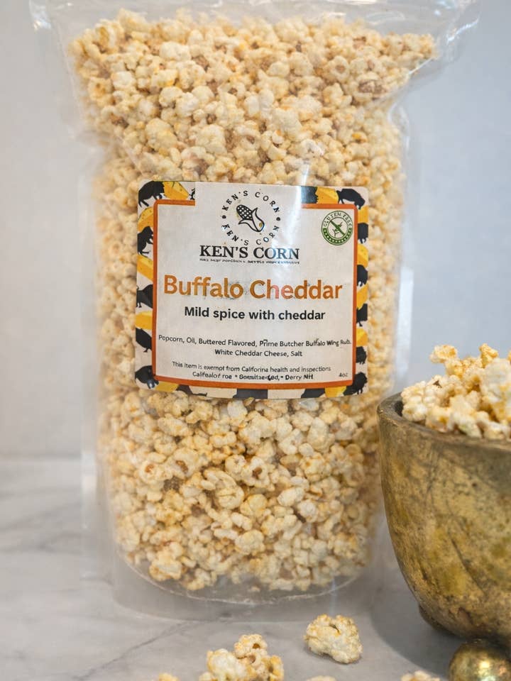 Popcorn au Cheddar de Buffalo - Sans Gluten 113g pour la vente par Ken and Mimi Gourmet Snacks