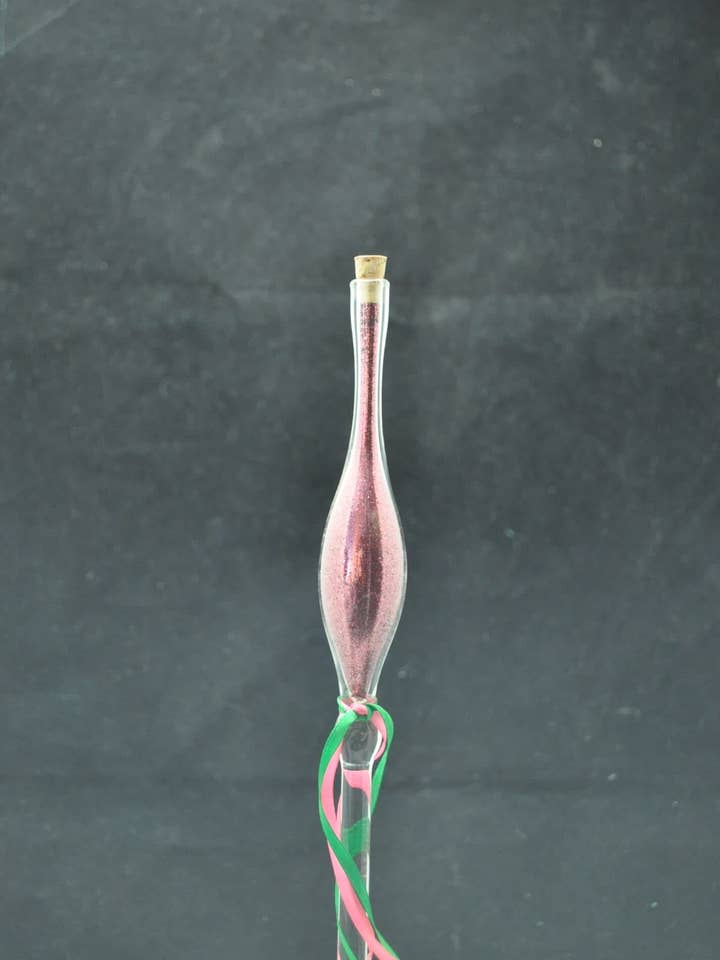 Rose Gold Fairy Dust Glass Wand for wholesale by Crystal Dragon