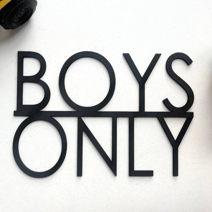 Boys only cutout sign for wholesale by Poppys designs