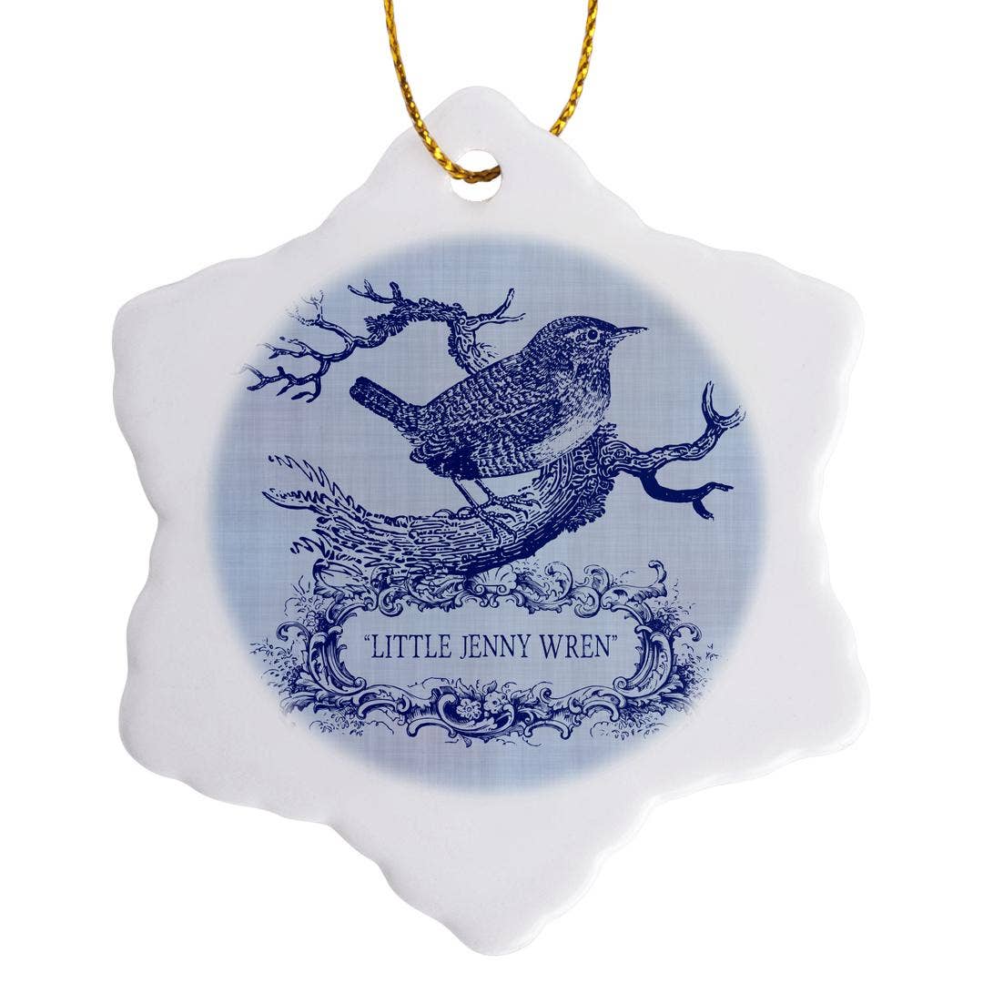 3dRose - Venta al por mayor Adornos - 3dRose, Pequeño Jenny Wren - bonito pajarito y cartucho en azul, Adorno7