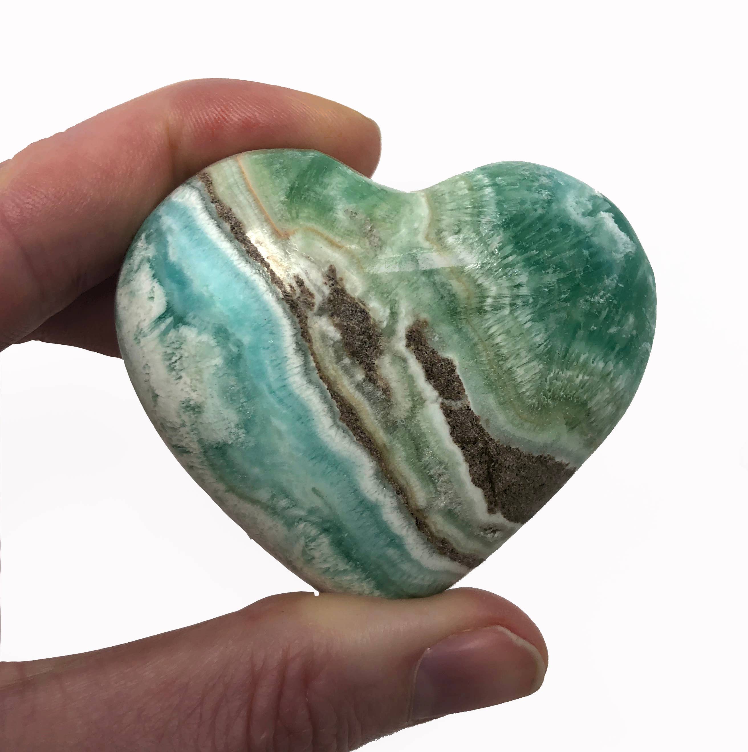 Jade Canyon - Wholesale Spiritual Stone/Crystal - Aqua Caribbean Calcite & Aragonite Stone Heart2