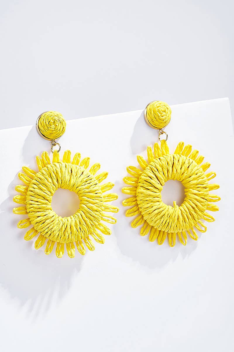 BYREN | ÉLINE L'ATELIER - Wholesale Dangle Earrings - Straw earrings with steel stud 124NN020