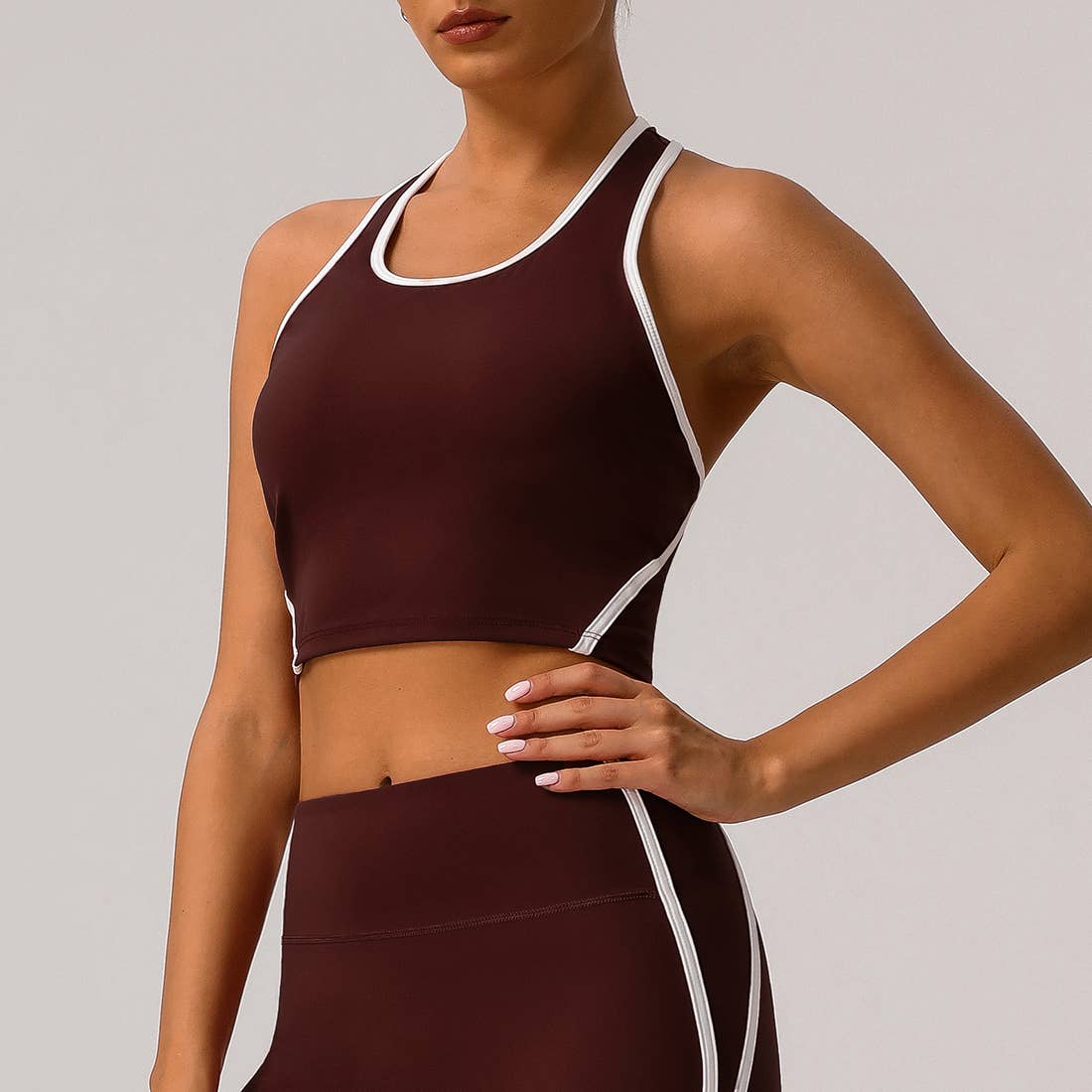 Sodalemon - Vendita all'ingrosso Maglia sportiva - Donna - Top sportivo da donna imbottito con spalline a I e blocco di colori4