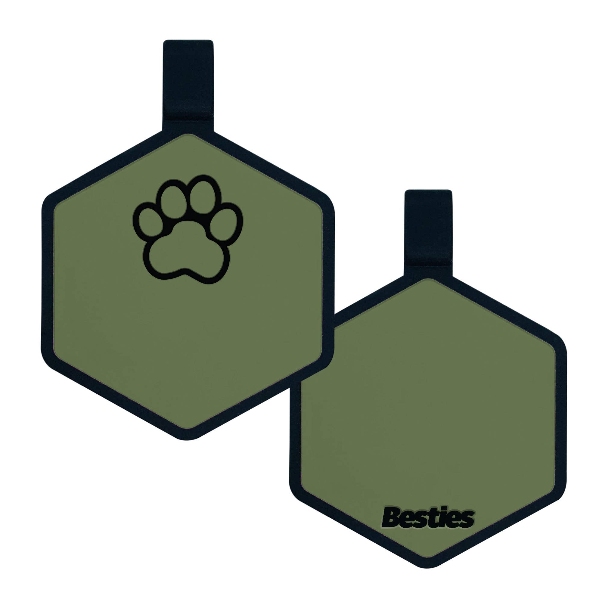 Besties Pets - Wholesale Pet Identification Tag - Dog - Paw Silicone Dog ID Tag0