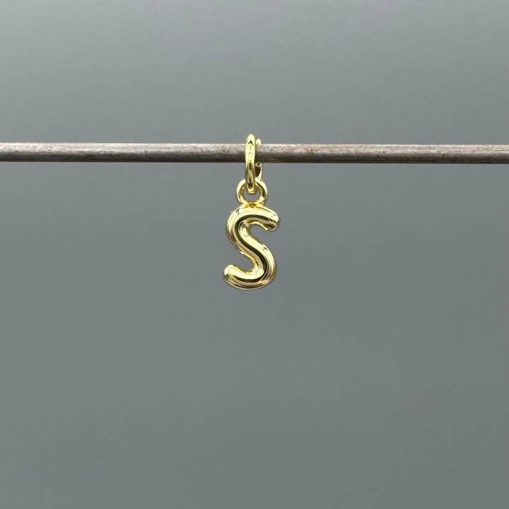 Something Silver - Wholesale Individual Charm/Pendant - Perfect Balloon Bubble Letter Initial Charm15
