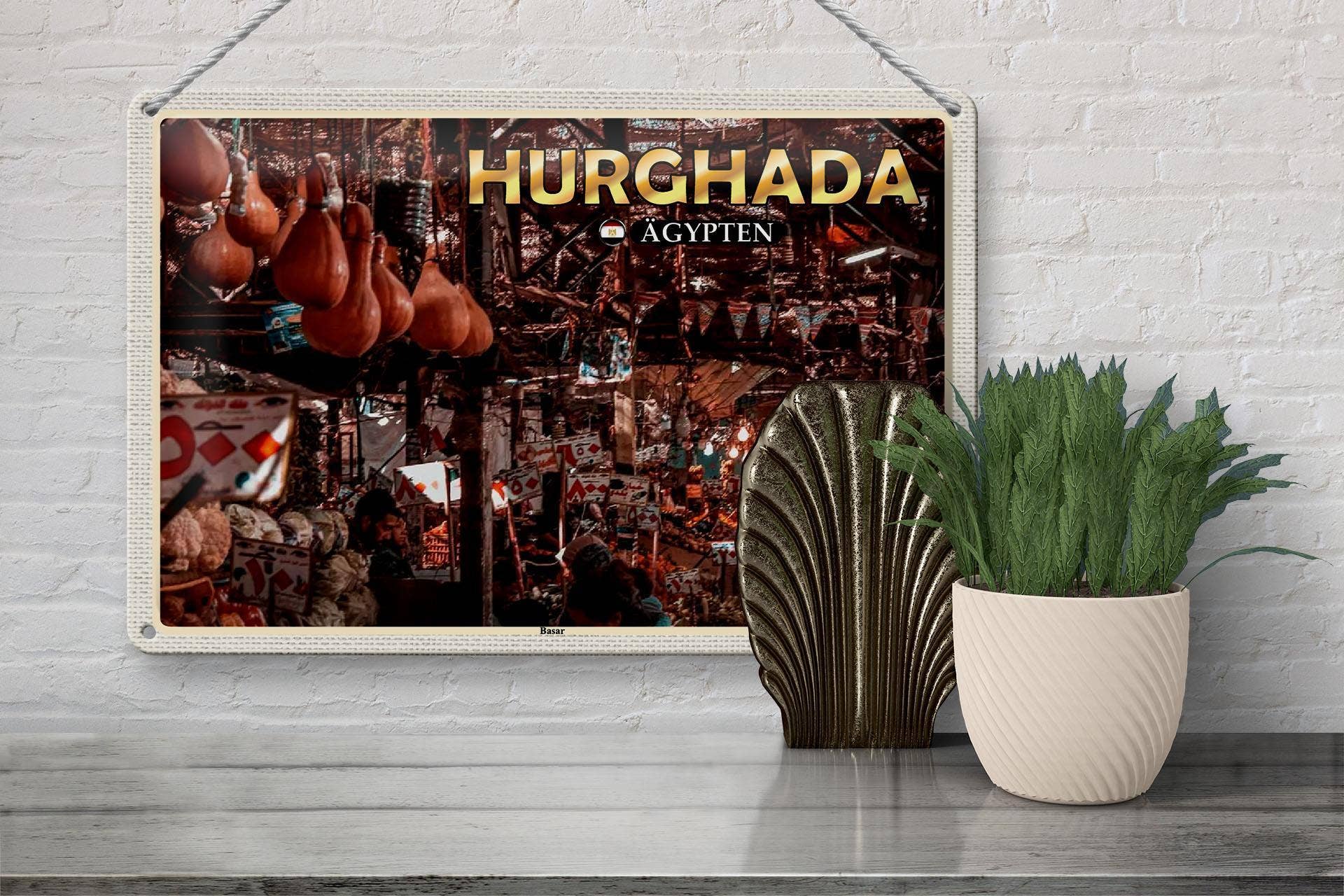 Femer - Wholesale Sign - Hurghada Egypt Bazaar Gift Sign Tin Sign Travel 30x20 cm3