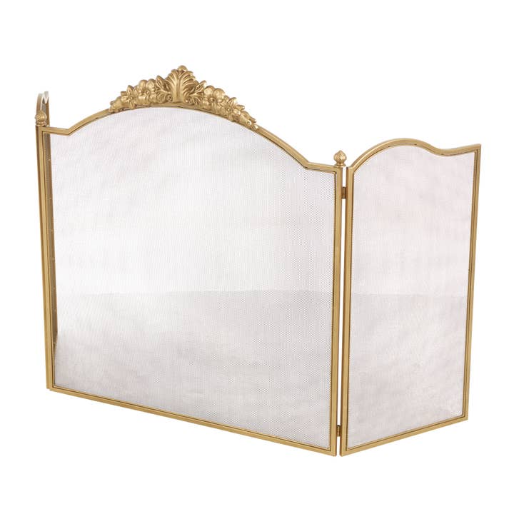 Deco Marché - Wholesale Fireplace Screen - French Country Gold Metal Fireplace Screen3