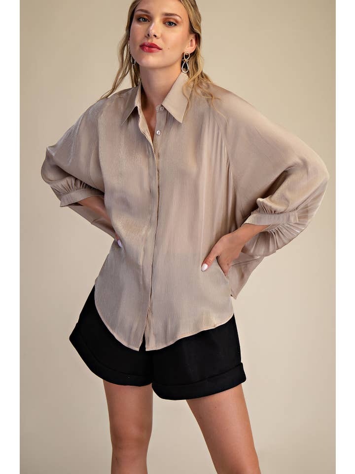 Glam - Wholesale Button Down Shirt - Women's - Button Front Shirt
