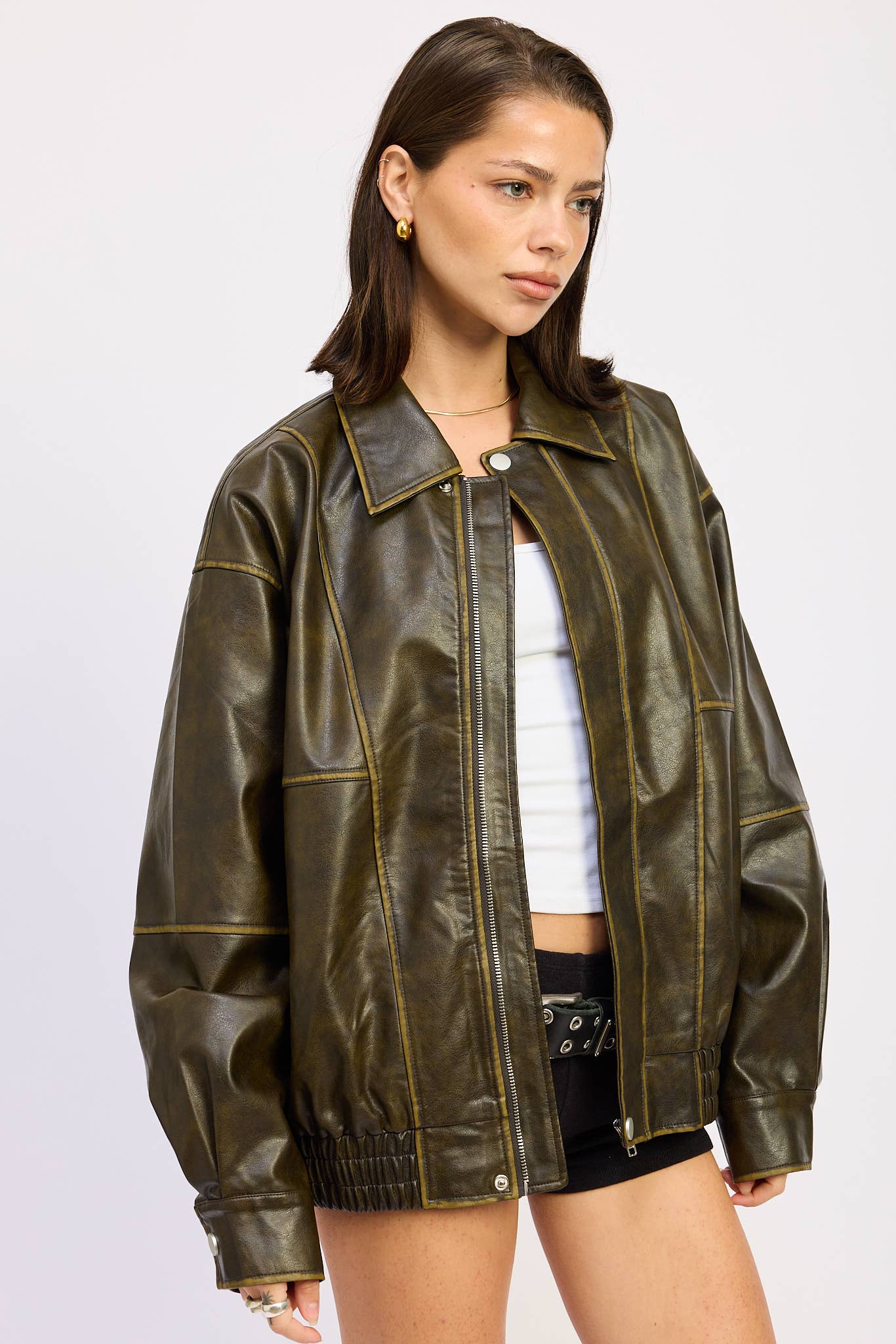 Emory Park - Vente Bombers – femme - Veste bomber oversize vintage en PU7