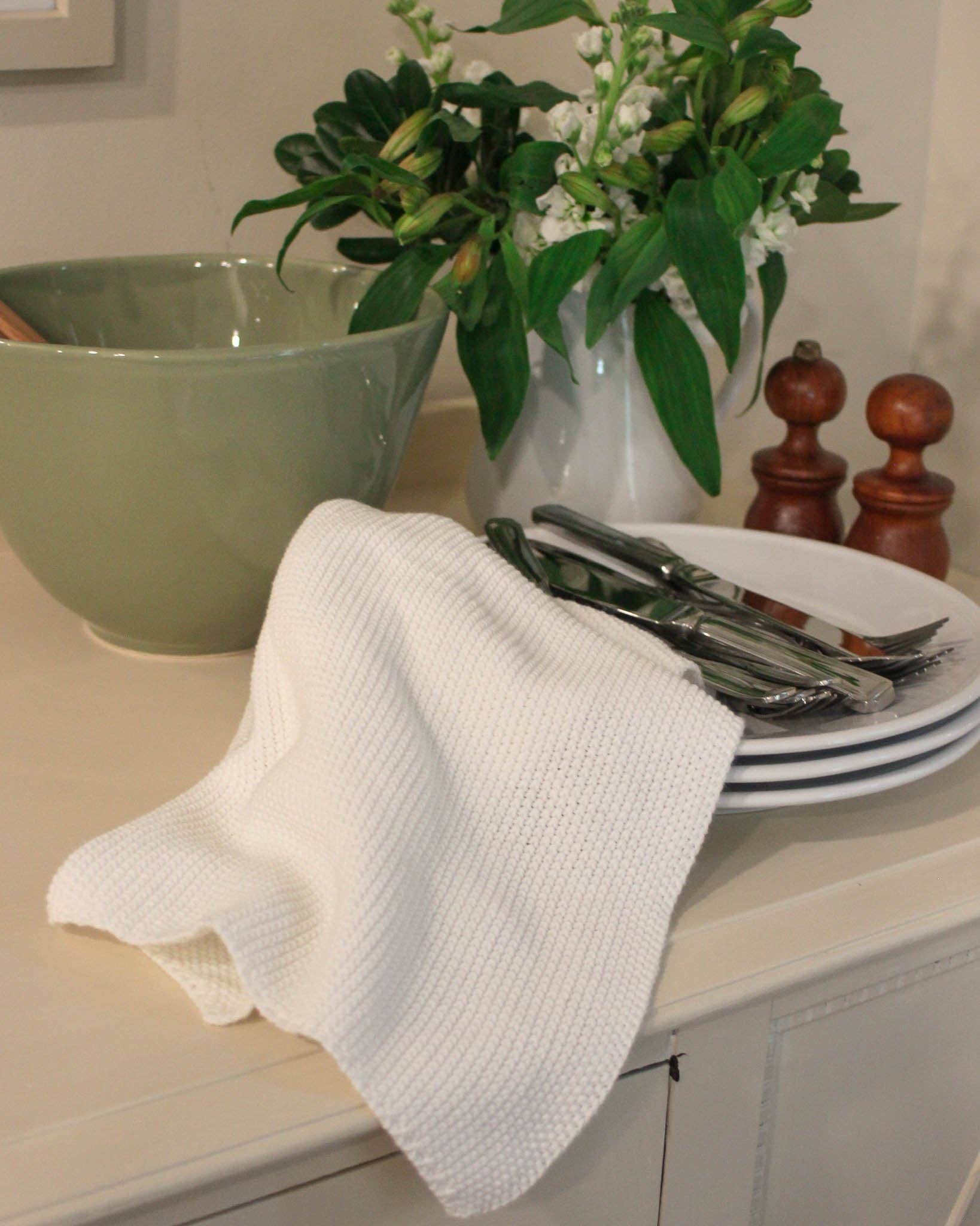 Willamere - Wholesale Tea Towel - Sorrento Cotton Knit Kitchen Towel Set White2
