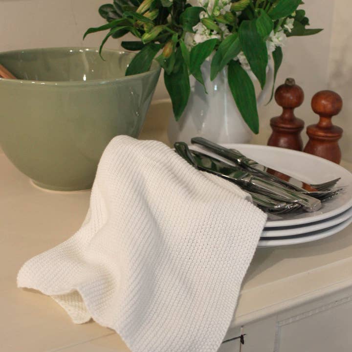 Willamere - Wholesale Tea Towel - Sorrento Cotton Knit Kitchen Towel Set White2