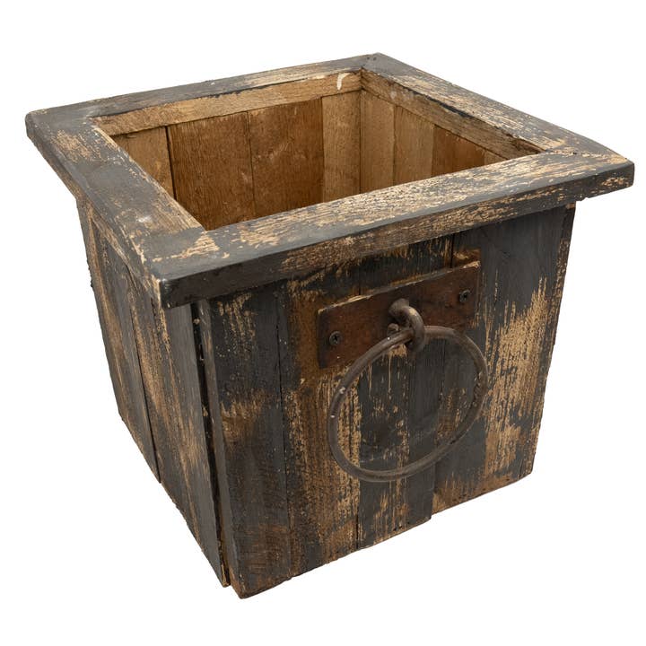 My Amigos Imports – wholesale Planteringslåda – Gardner Rustik Trä Fyrkantig Planter-11x11x10H-Trädgårdsdekor6